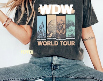 Retro BTW World Tour Shirt, Disney Reise Shirt, passendes Disney Shirt, Disney World Shirt, Disneyland Reise Shirt, Disney Urlaub Shirt
