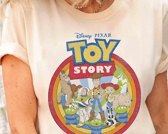 Vintage Disney Pixar Toy Story Circle Portrait Shirt, Buzz Lightyear Woody Jessie Tshirt, Disney Family Trip 2026, Magic Kingdom Vacation