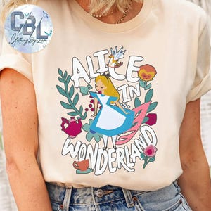 Vintage Disney Alice In Wonderland Ferns Flowers & Tea Shirt Birthday Girl Matching Trip T-shirt Disneyland Family Holiday Vacation 2025