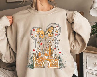 Disney Lebkuchenschloss Shirt, Disney Weihnachten Shirt, Disney Familie Shirts, Micky Weihnachten Shirt, Weihnachten Schloss Shirt