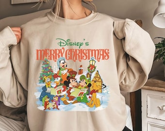 Vintage Mickey and Friends Christmas Shirt, Disneyland Christmas Shirt, Disney Shirts, Mickey Minnie Disney Christmas T-shirt sweatshirt