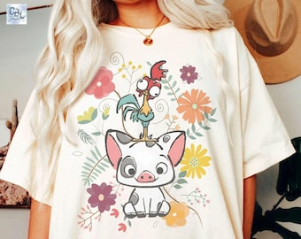 Camiseta de Moana, camiseta de Disneyland, camisetas familiares de Disney a juego, camisetas de Disney, camiseta de Hei Hei y Pua, camiseta de Disney World, camiseta de Disney