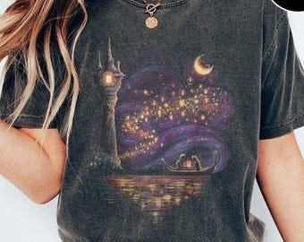 Vintage Disney Tangled Rapunzel Comfort Color Shirt, Princess Rapunzel T-shirt, Disney Princess Family Trip 2026 Tee, Disney Lanterns Shirt