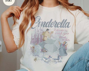 Vintage Disney Cinderella Comfort Colors Shirt, Walt Disney Princess Shirt, Cinderella Shirt, Disneyworld Shirts, Disney Trip 2026 Shirt
