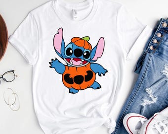 Stitch Halloween Shirt, Disney Halloween T-shirt, Stitch Pumpkin Shirt, Halloween Kids Shirt, Disney Stitch Matching Shirts, Halloween Shirt