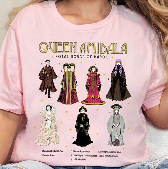 Vitnage Disney Star Wars Shirt, Queen Amidala Gowns Textbook Poster Retro Tshirt, May The 4th Be With You 2026, Galaxy's Edge Trip Tee
