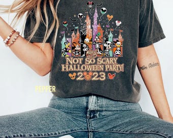 Camiseta de Halloween, Camiseta de Mickey no tan aterrador, Camiseta de Disneyworld, Camiseta de fiesta de Halloween de Disney, Camiseta de Halloween de Disney Mouse y sus amigos