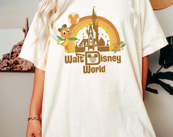 Camisetas de pájaro naranja, camiseta del castillo de Disney, pájaro naranja de Disney, camiseta familiar de Disney, camiseta retro de colores cómodos de Disney, camiseta de viaje a Disneyland