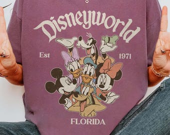 Camiseta retro de Disneyworld Florida, Disneyworld Est. 1971, Mickey y sus amigos, Walt Disney, Viaje familiar a Disney 2026