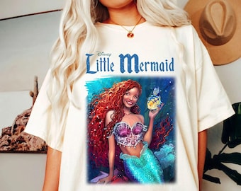 Vintage shirt kleine zeemeermin, Disney-prinses, shirt kleine zeemeermin Ariel shirt, shirt Disney prinses, prinses, cadeaus voor haar, shirt Ariel
