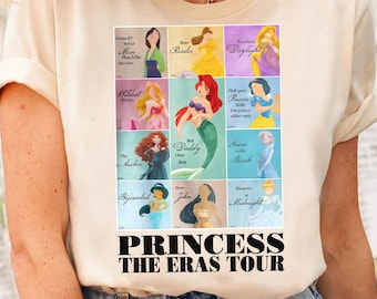Cute Disney Princess Tour Shirt, In My Disney Princess Eras Tshirt, Aurora Ariel Belle Cinderella Tiana, Birthday Girl Matching Trip
