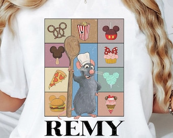 Camiseta vintage de Remy Mouse: El Snack Tour, camiseta de Ratatouille de Disney: Cualquiera puede cocinar, camiseta de Disney Family Trip 2026, vacaciones en Magic Kingdom