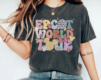Disney Epcot World Tour Shirt, Retro Disney Epcot Shirt, Women Disney Tee, Disney Group Shirt, Disney Family Trip Matching Shirt