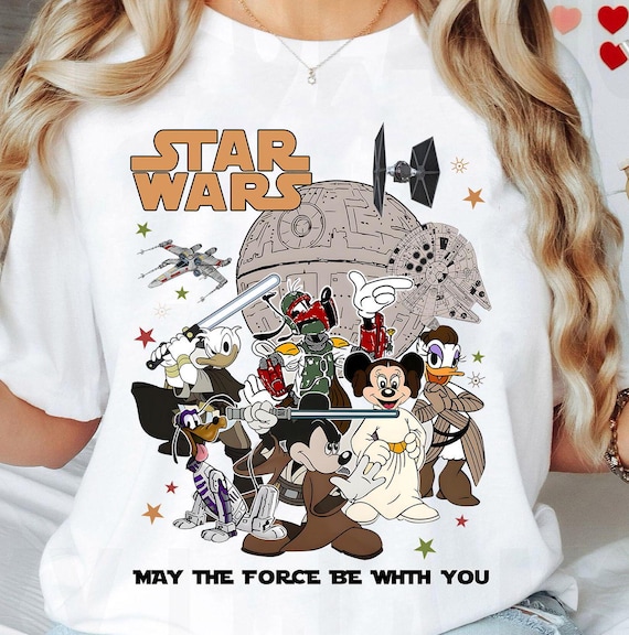 Vintage Disney Star Wars Shirt, Mickey & Friends Cosplay Star Wars