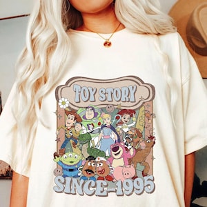 Retro Toy Story Comfort colors Shirt, Toy Story Land, Disney World Shirt, Disney Vacation, Woody Buzz Forky Slinky T-Rex, Disneyland Shirt