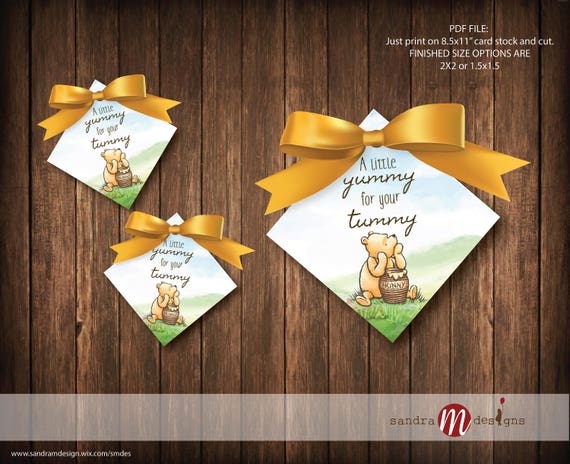 Classic Winnie The Pooh Baby Shower Favor Tags Printable Etsy