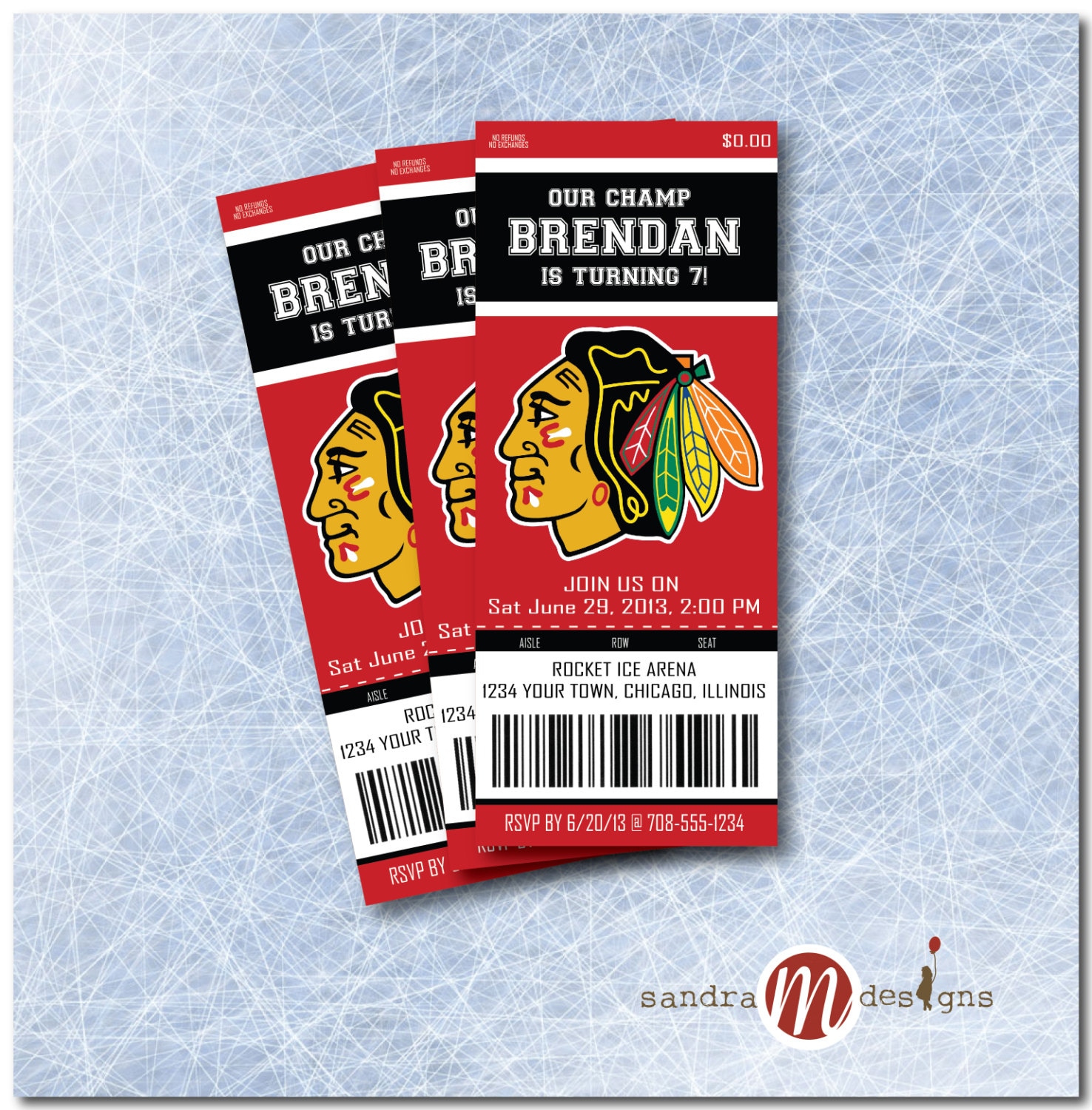 INVITATION Blackhawks Ticket Etsy