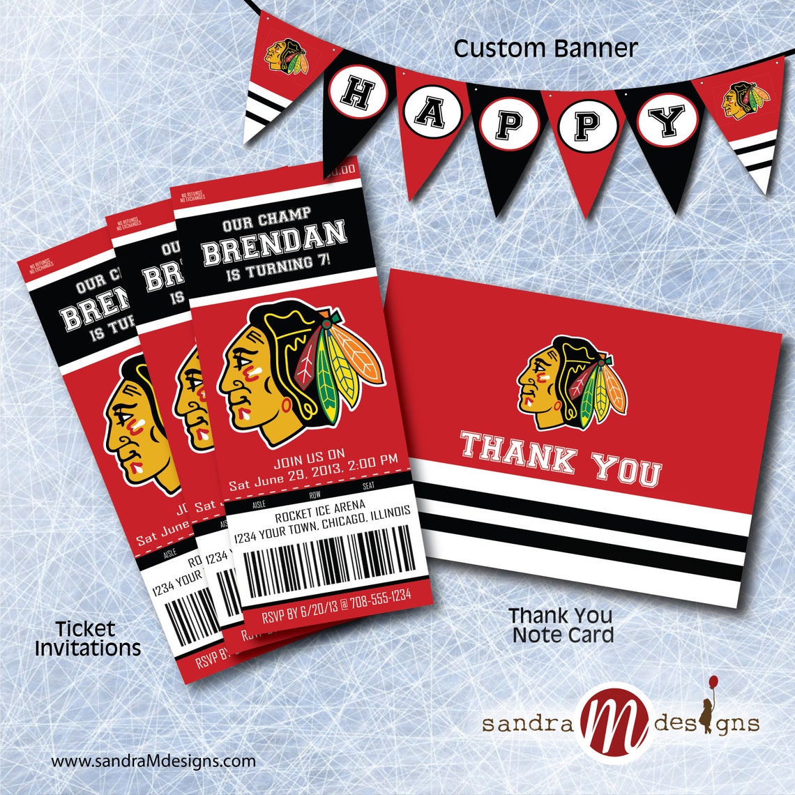 INVITATION: Blackhawks Ticket | Etsy