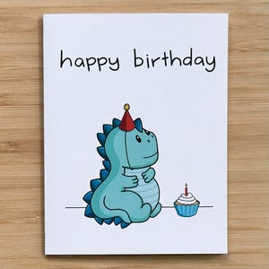 Carte d'anniversaire drôle de dinosaure - carte de voeux - jolie carte d'anniversaire - cartes pour lui - cartes pour elle - carte dessinée à la main - carte sarcastique drôle