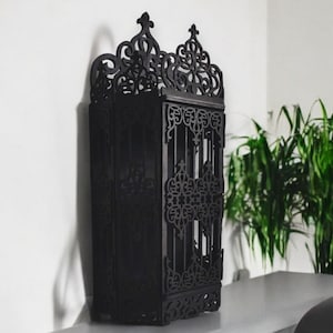 Curio Cabinet Shelf , Black Vintage Storage Display , Gothic Crystal Shelf, Goth Altar