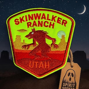 Skinwalker Embroidered Patch: Paranormal UFO Cryptid Badge