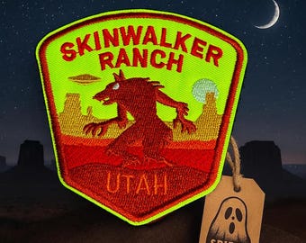 Skinwalker Embroidered Patch: Paranormal UFO Cryptid Badge