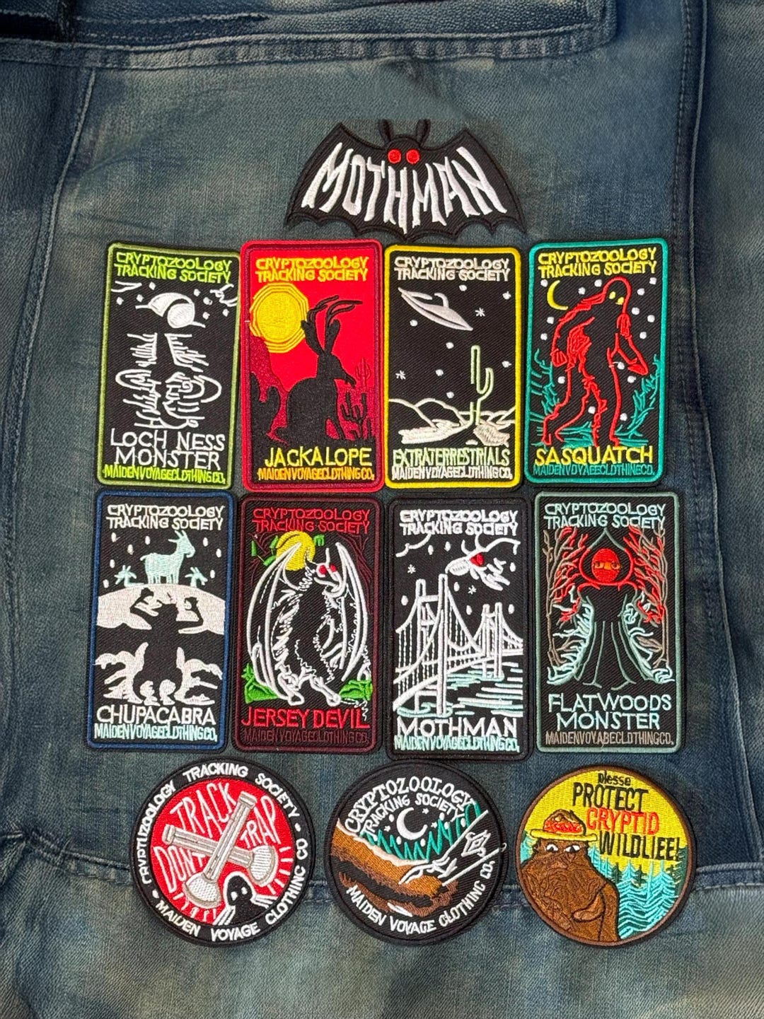 Cryptid Patch Sets: Embroidered Mythical Creatures Iron-on Patches - Etsy