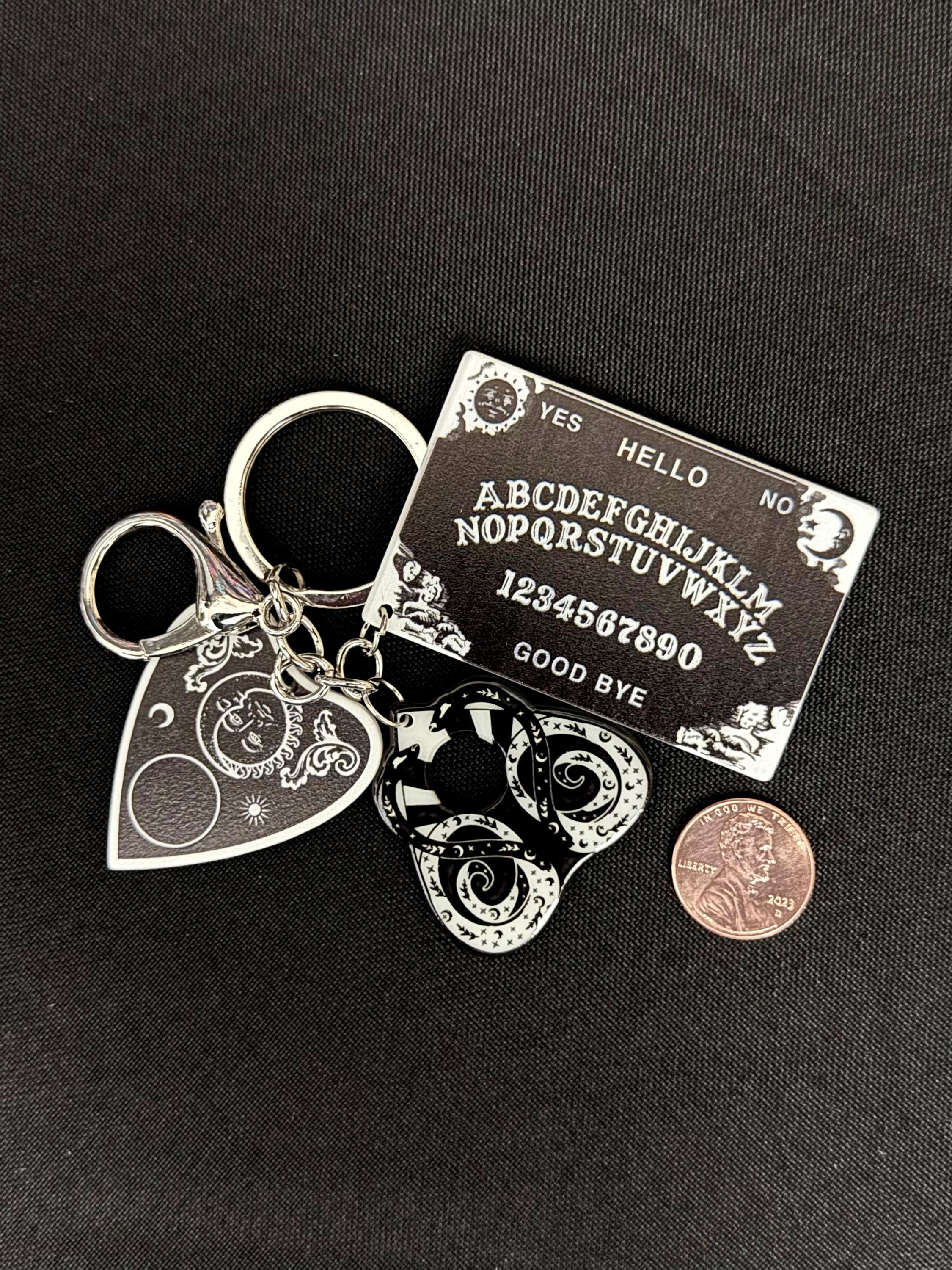 Keychain Spirit Box Spirit Board Planchette Charm | Occult Key Ring | Witchcraft Gothic ...