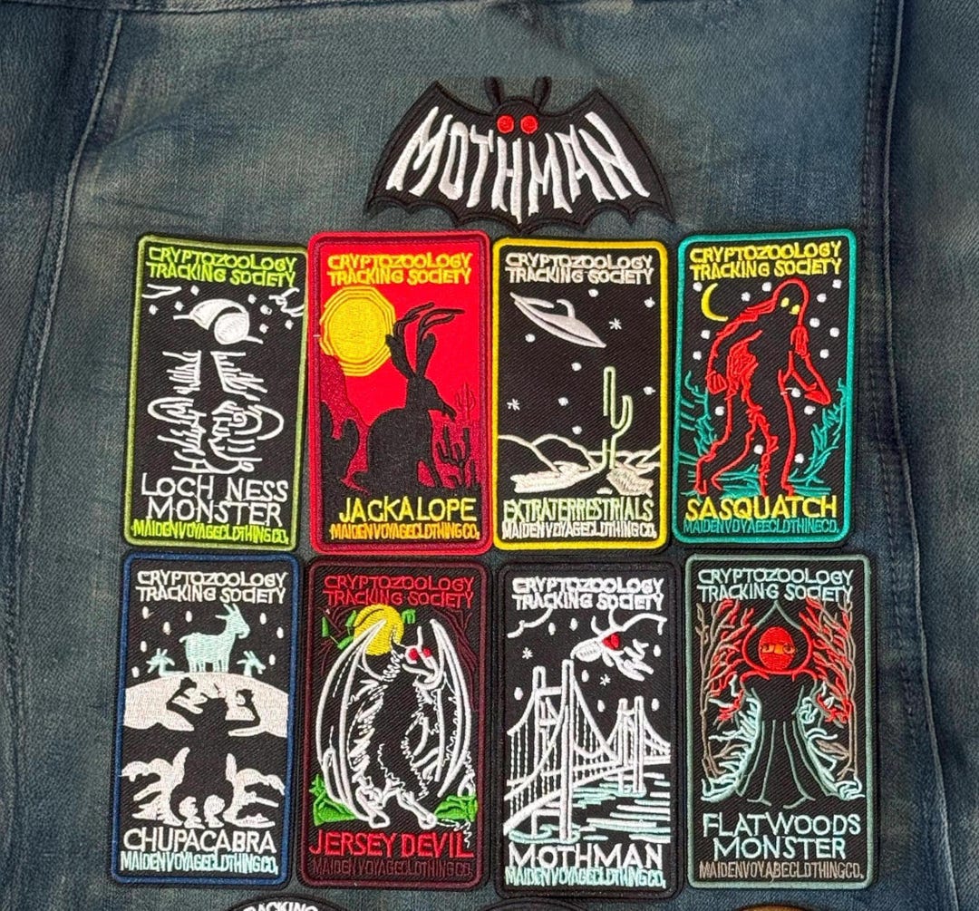 Cryptid Patches – Embroidered Bigfoot, Mothman, Paranormal Iron-on Patch - Etsy France