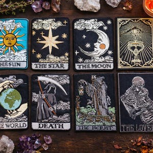 Tarot Card Iron On Embroidered Patches