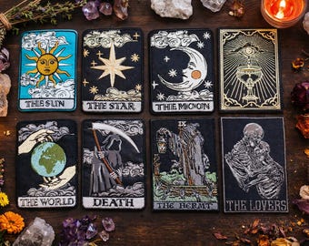 Tarot Card Iron On Embroidered Patches
