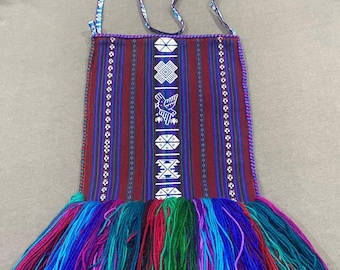 Taquile Island Peruvian Textile Ceremonial Rainbow Chuspa Coca Bag Lake Titicaca