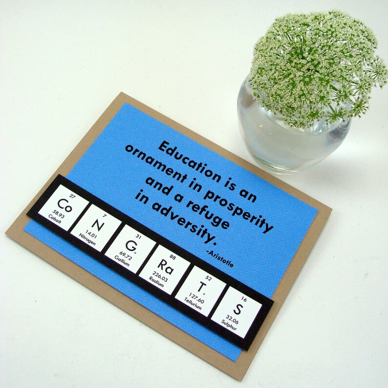 Science Chemistry Graduation Card Periodic Table of Elements Etsy