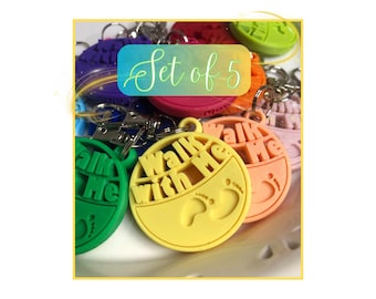 Porte-clés aux couleurs vives Walk with Me | Souvenir sur le thème de la jeunesse 2026
