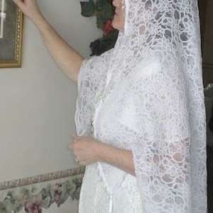 LACE PRAYER VEIL, Colors, 58x58&quot;, Shawl, Christian,  Mantle, one size fits all,  Communion, Praise Dance, Bridal or Wedding Veil, Mantilla