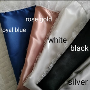 LAP SCARF -SATIN-or Body Scarf- CoLORS- 24&quot;, 26&quot;, 28&quot;, 30&quot;, 36&quot;, Purple, Red, White, Royal Blue, Christian, with or w/o white lace, Church