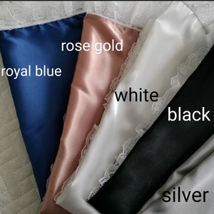 LAP SCARF -SATIN-or Body Scarf- CoLORS-  22", 24", 26", 28", 30",  Purple, Red, White, Royal Blue, Christian, with or w/o white lace, Church