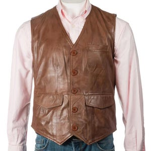 Leather Vest - Motorcycle Vest - Leather Jacket Men - Biker Vest - Mens Vest - Handmade Genuine Leather Custom Vest - Brown Vest - Waistcoat