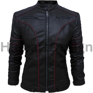 Mens Black Leather Jacket | Men&#39;s Genuine Sheep Leather Jacket | Leather Biker Jacket | Men Leather Motorcycle Jacket | Gift For Him