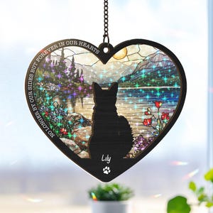 Personalized Cat Memorial Suncatcher, Custom Pet Loss Gift, Cat Remembrance Keepsake, Pet Memorial Decor, Thoughtful Loss of Cat Tribute