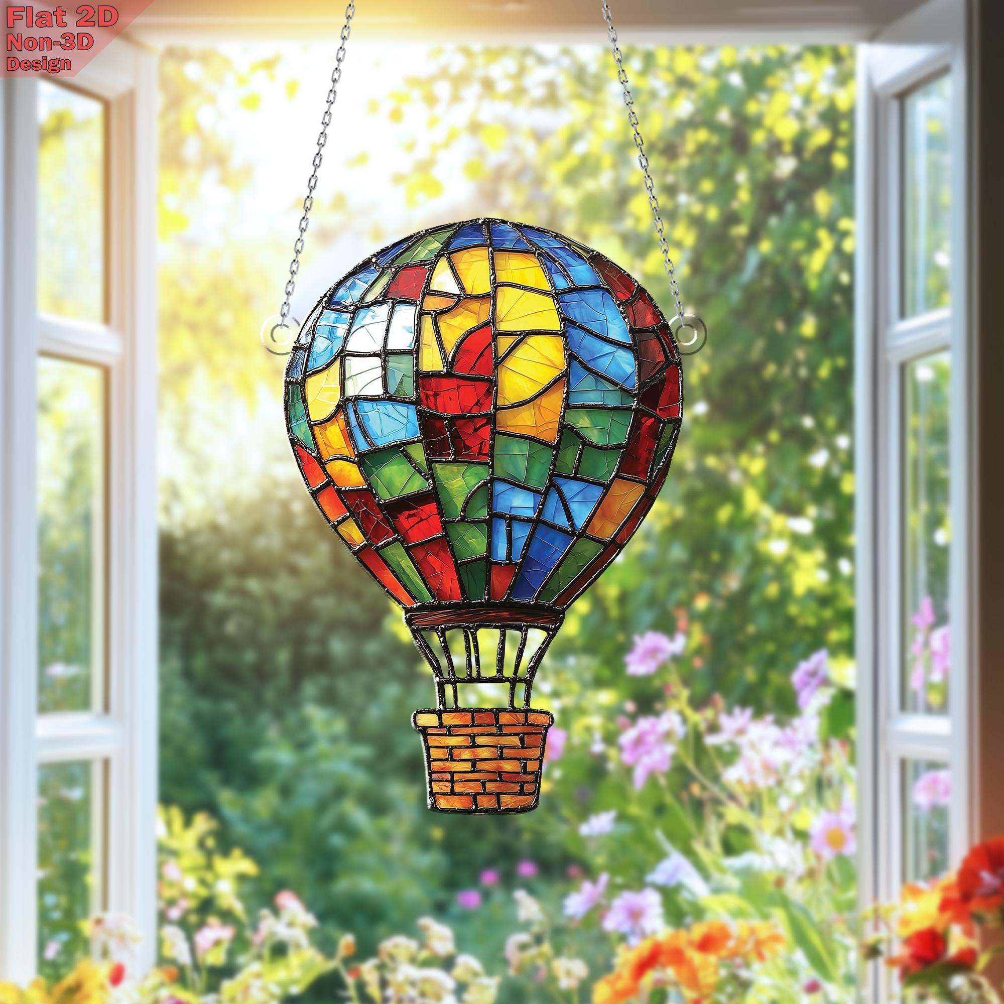 Heißluftballon Deko Aus Acryl - 2er Set Fensterdeko Für Garten & Party