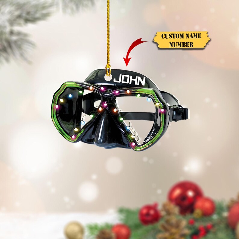 Personalized Goggles Multicolor Shaped Acrylic Ornaments 2D , Christmas