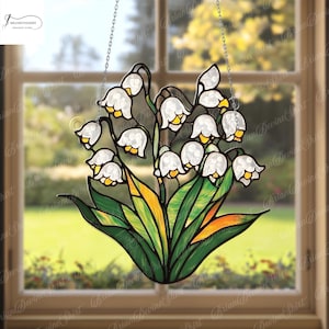 Lily of the Valley Acrylic Window Hanging, Floral Sun Catcher, Elegant Home Decor, Unique Gift for Flower Lovers