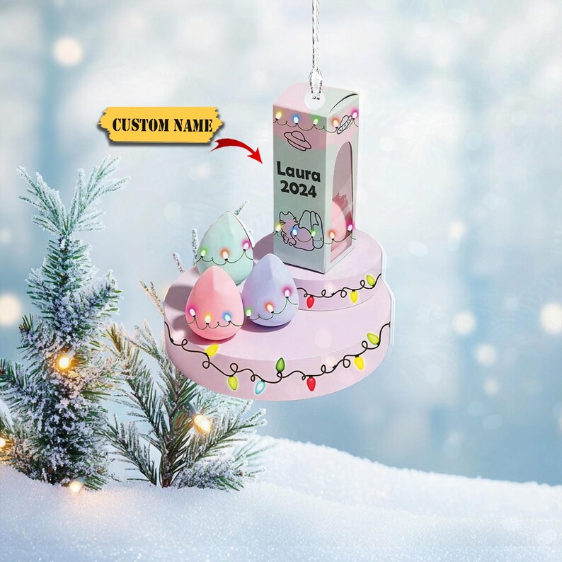 Personalized Makeup Ornaments 2D Christmas Tree Beauty Ornament Gifts