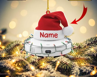 ロボット掃除機セラミッククリスマスオーナメント：テクノロジー愛好家