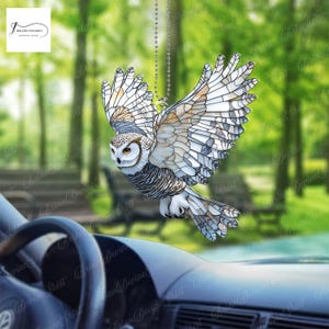Owl Acrylic 2D Flat Hanging Sign Wall Art, Flying Owl Window Hanging, Owl Ornament, Bird Home Decor, Bird Lover Gift, Housewarming gift
