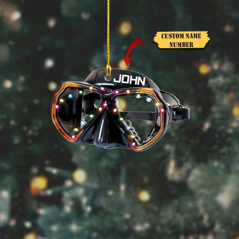 Personalized Goggles Multicolor Shaped Acrylic Ornaments 2D , Christmas