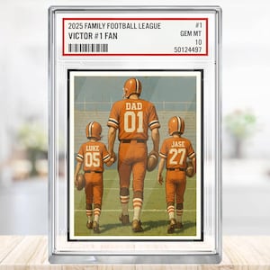 Bloque acrílico personalizado de fútbol americano de Cleveland para papá, tarjeta coleccionable deportiva personalizada con nombres de niños, placa del equipo de Cleveland