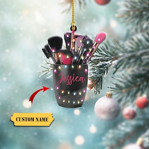 Custom Makeup Ornament 2D - Personalisierte Weihnachtsdekoration für Beauty-Enthusiasten - Einzigartiges Weihnachtsgeschenk für Makeup-Liebhaber