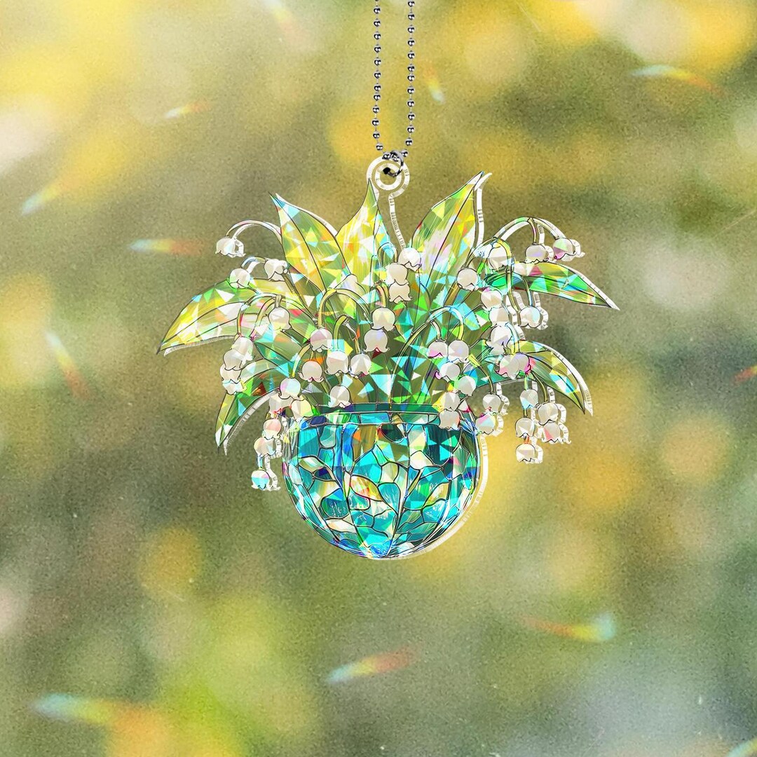 Acrylic 2D Flat Lily of the Valley Window Hanging Ornament, Broken ...